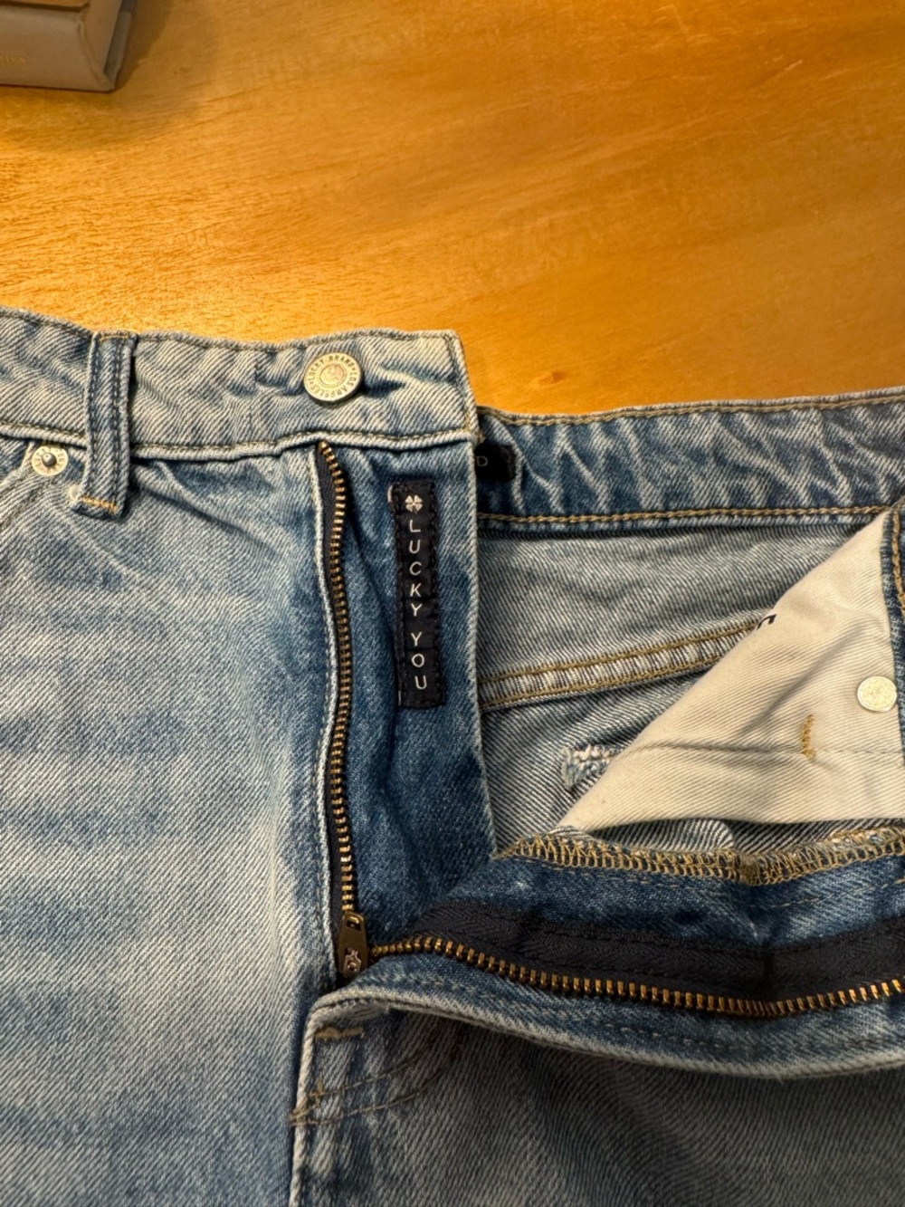 Lucky Brand Light Blue Denim Jean Shorts with Patches - Picture 3 of 3